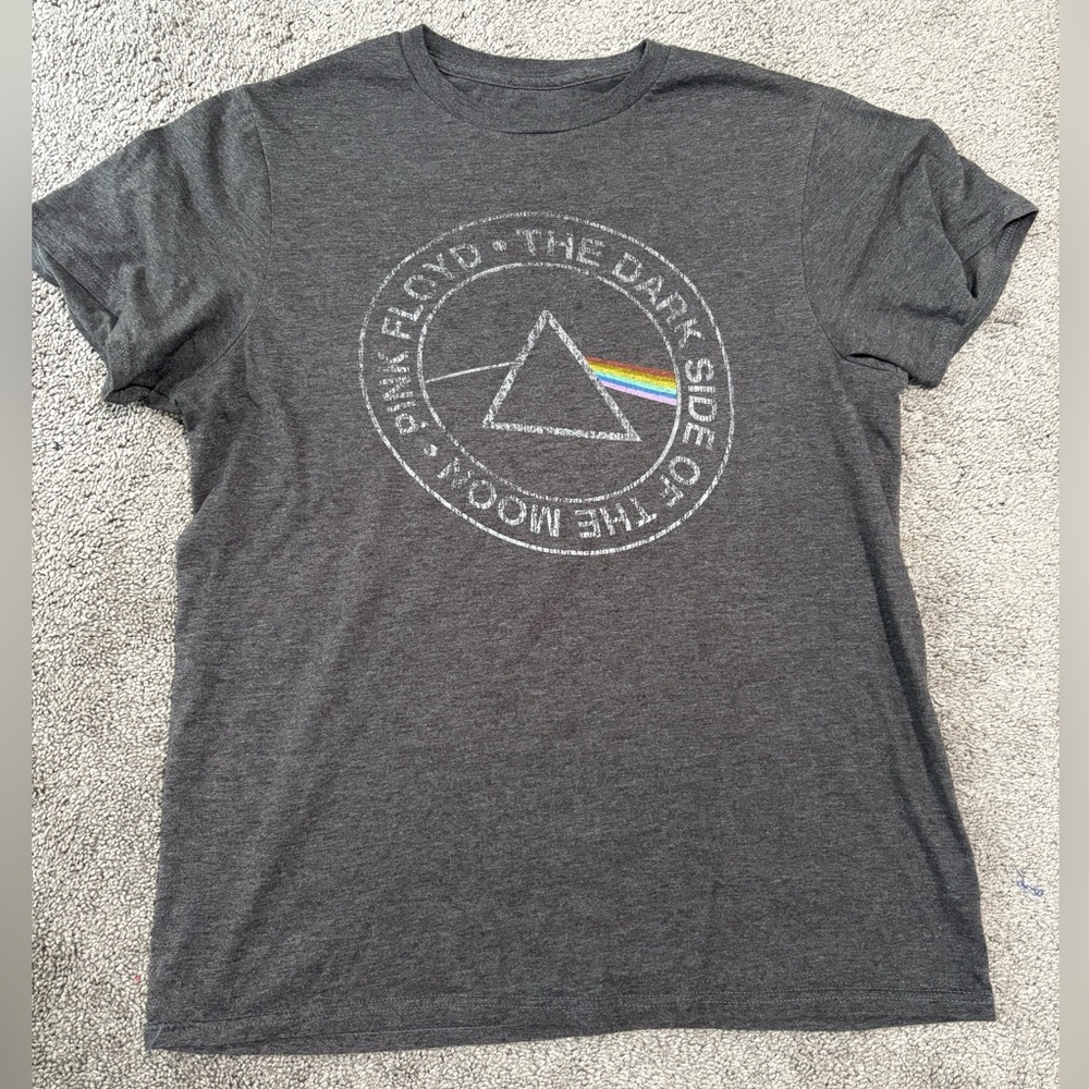 Pink Floyd Dark Side Of The Moon Logo Tee Men’s Size M Worn Retro